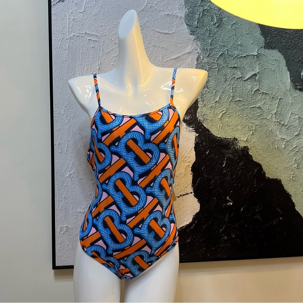 🐎 BURBERRY TB Monogram One-Piece Swimsuit - New Arrival